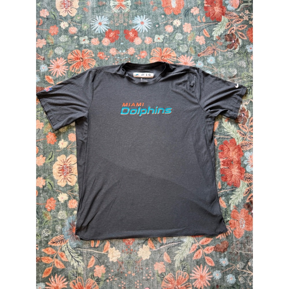 Nike Miami Dolphins NFL Mens‎ XL Gray Heather Team Issued T-Shirt 907177-060